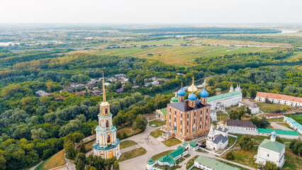 Ryazan, Russia. Ryazan Kremlin - The oldest part of the city of Ryazan, Aerial View