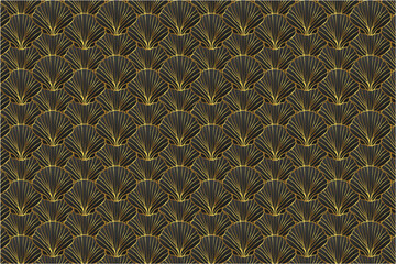 luxury gold shell oyter abstract seamless pattern template background decoration design
