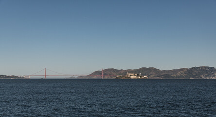 Alcatraz Island and the Golden Gate Bridge
