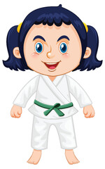A girl in taekwondo uniform