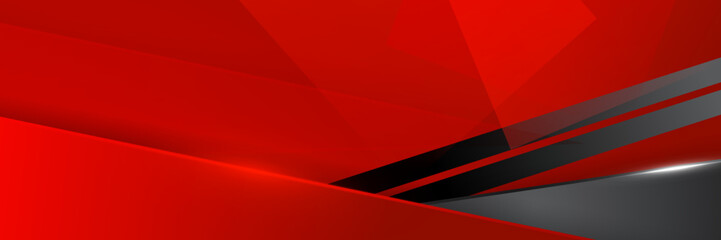Modern Red and yellow abstract geometric design banner