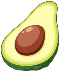 Isolated avocado cartoon cut in half