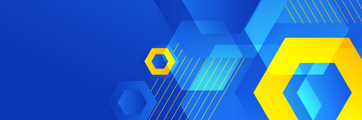 Abstract Blue and Yellow Geometric Shapes Background Illustration