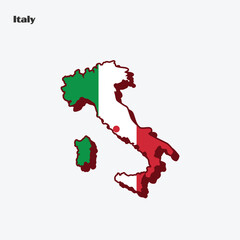 Obraz premium Italy country flag map infographics