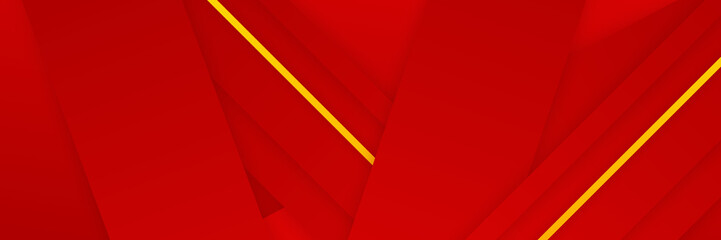 Vector Illustration of a Stunning Red and Yellow Geometric Banner Background