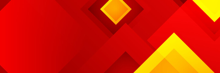 Vector Illustration of a Stunning Red and Yellow Geometric Banner Background