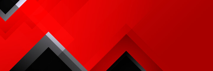Vector Illustration of a Stunning Red and Black Geometric Banner Background