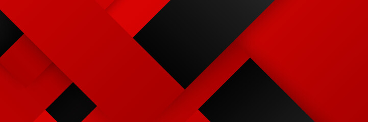 Vector Illustration of a Striking Red and Black Gradient Banner Background