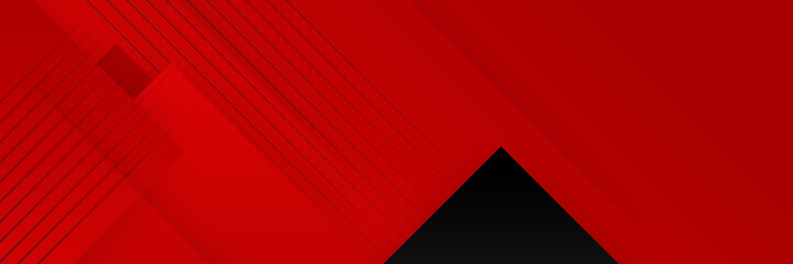 Minimalist Red and Black Geometric Banner Background Vector Design for Your Projects