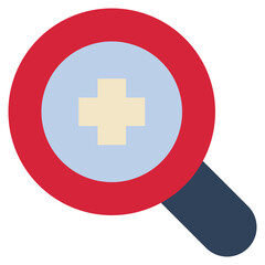 Fototapeta premium find search rescue emergency magnifying icon flat style