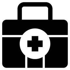 Obraz premium emergency bag ambulance life rescue icon solid glyph