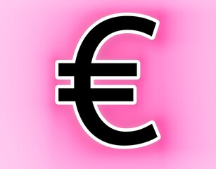 euro currency sign symbol on pink background for design elements 
