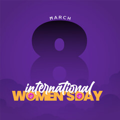 Happy Women's Day Typographical Design Elements. International women's day