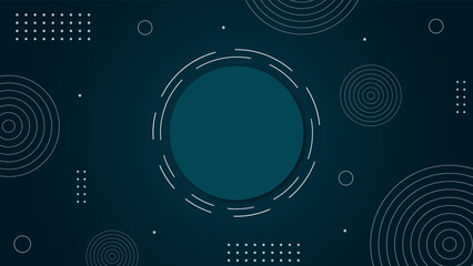 Obraz premium Abstract dark blue background, Modern geometric background. Abstract circles and curve shapes in blue background. Landing page, cover, banner, backdrop template. Vector background
