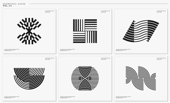 Abstract line basic shape logo design set