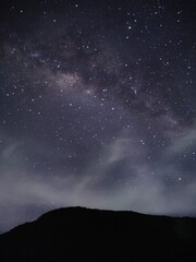 Fototapeta premium starry night sky in gede mountain