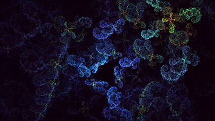 3D rendering abstract colorful fractal light background