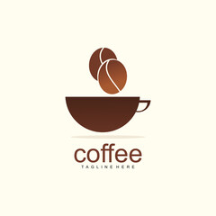 Logo with international coffee day concept design for branding and marketing watercolor