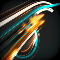 Abstract fast moving lines. High speed motion blur. Concept technology background, Generative AI
