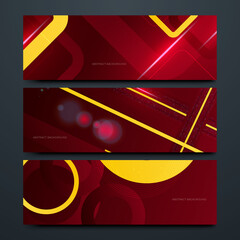 Fototapeta premium Vector Illustration of Bold Dark Red and Yellow Banner Background - Ideal for Promotions and Advertising