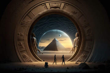 Portal to the land of the pyramids. Reptile people crossed over.