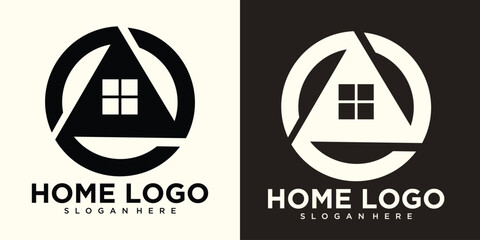 Real estate logo design with unique and new concept property and home