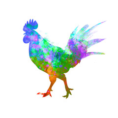 Watercolor chicken drawing, silhouette of a rooster, Watercolor hen art, chicken, Png, Transparent, poultry