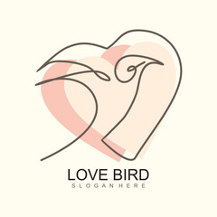 Design logo valentine with design love bird concept, vector illustration.
