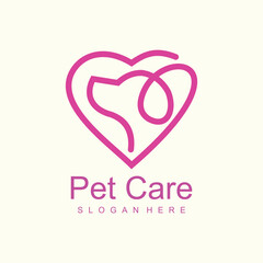 Design logo valentine with design love pupy concept, vector illustration.