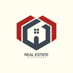 Real estate logo design with unique and new concept property and home