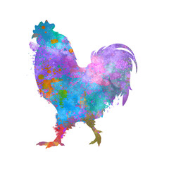 Watercolor chicken drawing, silhouette of a rooster, Watercolor hen art, chicken, Png, Transparent, poultry