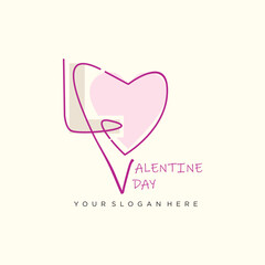 Design logo valentine with design love concept, vector illustration.