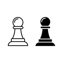 black and white chess pawn icon vector