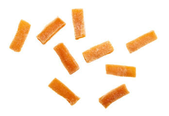 Dried papaya isolated on white background.