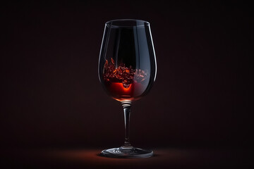 Elegance in red glass of wine on abstract darkness. Generative AI