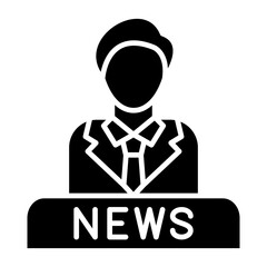 Vector Design News Anchor Icon Style