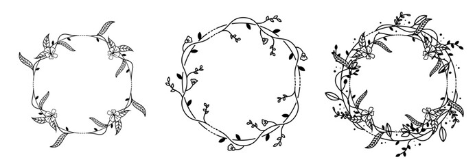 floral wreaths made of vines, leaves and flowers