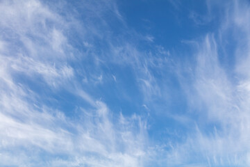 White clouds on the blue sky