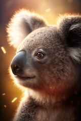 koala bear portrait in tree