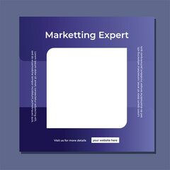 Editable minimal square banner template. Suitable for social media post and web internet ads. Vector illustration with photo college