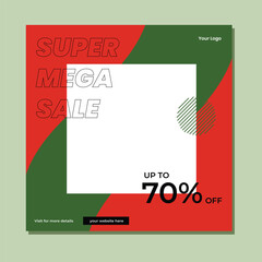 Editable minimal square banner template. Suitable for social media post and web internet ads. Vector illustration with photo college