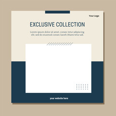 Editable minimal square banner template. Suitable for social media post and web internet ads. Vector illustration with photo college