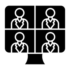 Vector Design Online Meeting Icon Style