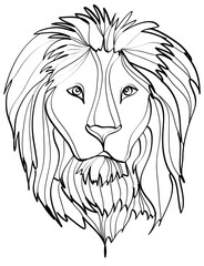 Lion head illustration vector of animal