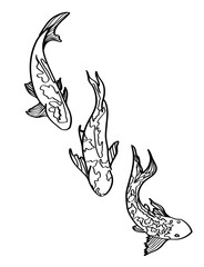 Illustration of fishes as animal art