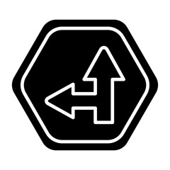 Vector Design Side Road Left Icon Style