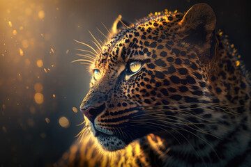 Fototapeta na wymiar leopard in the sun