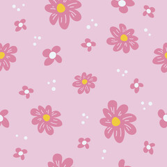 seamless pink pattern with flowers