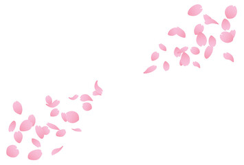 さくら　花びら　はがき　テンプレート