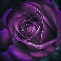 Purple rose close up macro,  Holiday gift, love and romance. Generative AI